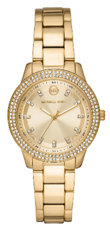 Buy Shop Michael Kors Tibby Pave Gold Dial Gold Steel Strap Watch for Women - MK1057 USA Online