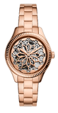 Buy Shop Fossil Rye Automatic Skeleton Rose Gold Dial Rose Gold Steel Strap Watch for Women - BQ3754 USA Online