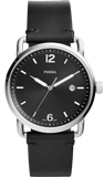 Buy Shop Fossil The Commuter Black Dial Black Leather Strap Watch for Men - FS5406 USA Online