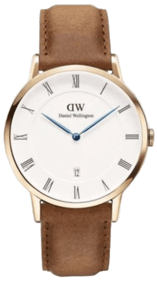 Buy Shop Daniel Wellington Dapper Durham White Dial Brown Leather Strap Watch For Men - DW00100115 USA Online