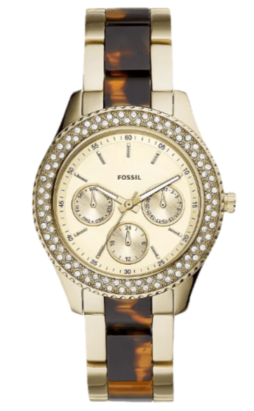 Buy Shop Fossil Stella Multifunction Gold Dial Two Tone Steel Strap Watch for Women - ES4756 USA Online