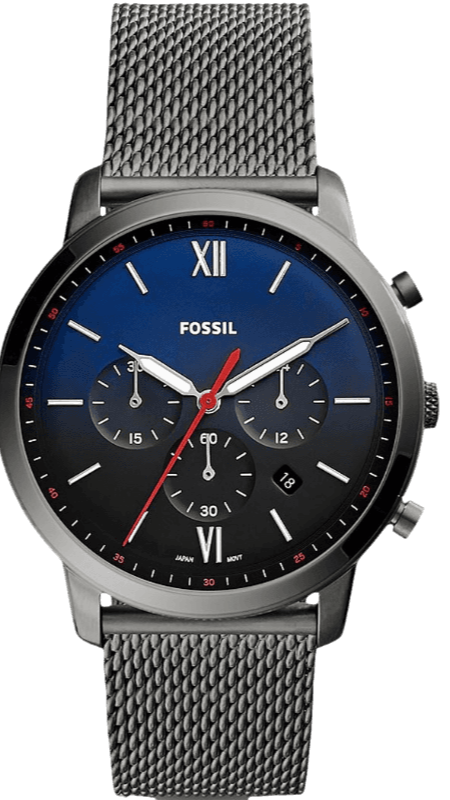 Buy Shop Fossil Neutra Chronograph Blue Dial Silver Mesh Bracelet Watch for Men - FS5383 USA Online