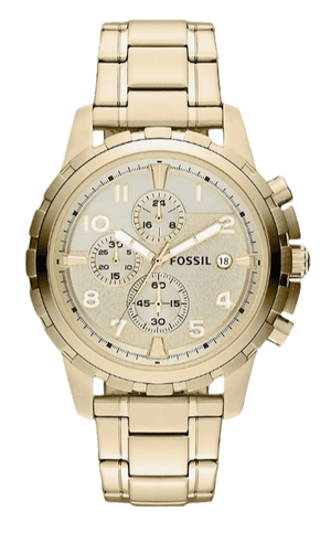 Buy Shop Fossil Dean Chronograph Champagne Dial Gold Steel Strap Watch for Men - FS4867 USA Online