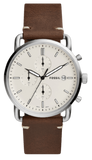 Buy Shop Fossil The Commuter White Dial Brown Leather Strap Watch for Men - FS5402 USA Online