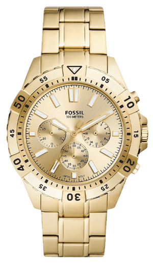 Buy Shop Fossil Garrett Chronograph Gold Dial Gold Steel Strap Watch for Men - FS5772 USA Online