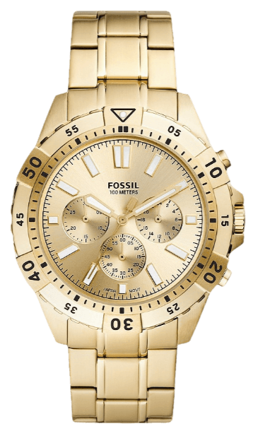 Buy Shop Fossil Garrett Chronograph Gold Dial Gold Steel Strap Watch for Men - FS5772 USA Online