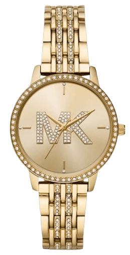 Buy Shop Michael Kors Melissa Pave Gold Dial Gold Steel Strap Watch for Women - MK4371 USA Online