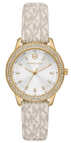Buy Shop Michael Kors Tibby Analog Silver Dial White Leather Strap Watch for Women - MK1049 USA Online