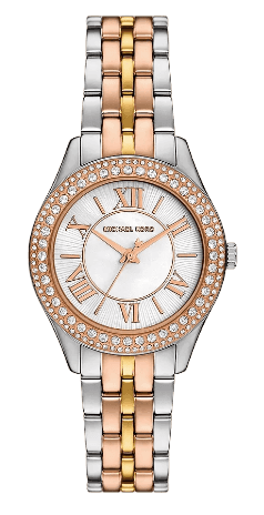 Buy Shop Michael Kors Harlowe Three-Hand Mother of Pearl White Dial Tri Tone Steel Strap Watch for Women - MK4846 USA Online