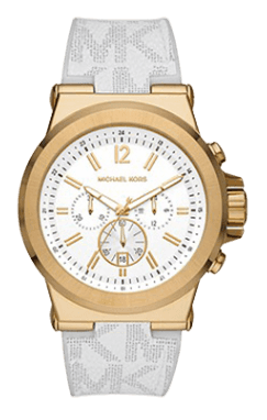 Buy Shop Michael Kors Dylan Chronograph White Dial White Rubber Strap Watch For Men - MK8937 USA Online