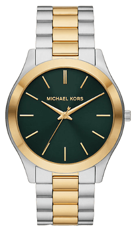 Buy Shop Michael Kors Slim Runway Quartz Green Dial Two Tone Steel Strap Watch for Women - MK9149 USA Online