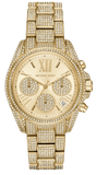 Buy Shop Michael Kors Mini Bradshaw Crystals Gold Dial Gold Steel Strap Watch For Women - MK6494 USA Online