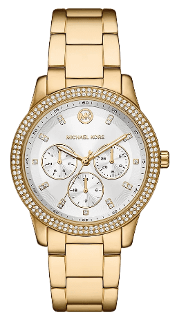 Michael Kors Tibby Multifunction White Dial Gold Steel Strap Watch for Women - MK6969