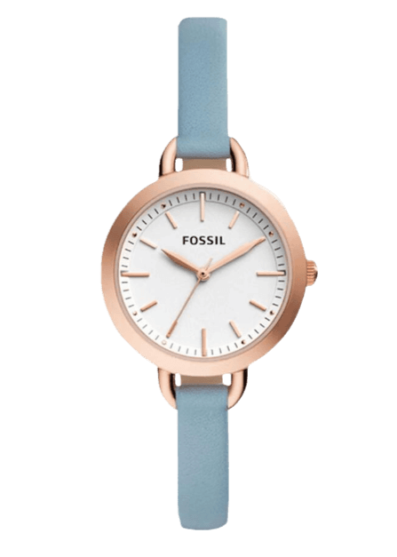 Buy Shop Fossil Classic White Dial Blue Leather Strap Watch for Women - BQ3327 USA Online