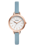 Buy Shop Fossil Classic White Dial Blue Leather Strap Watch for Women - BQ3327 USA Online