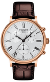 Buy Shop Tissot Carson Premium Chronograph Silver Dial Brown Leather Strap Watch For Men - T122.417.36.033.00 USA Online