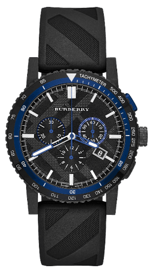 Buy Shop Burberry The City Chronograph Black Dial Black Rubber Strap Watch For Men - BU9806 USA Online