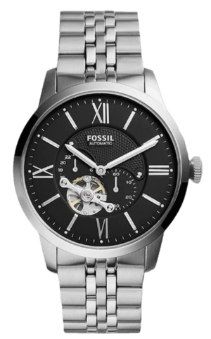 Buy Shop Fossil Townsman Black Dial Silver Steel Strap Watch for Men - ME3107 USA Online