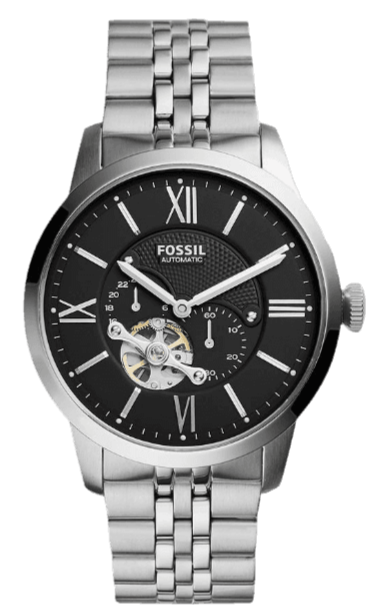 Buy Shop Fossil Townsman Black Dial Silver Steel Strap Watch for Men - ME3107 USA Online