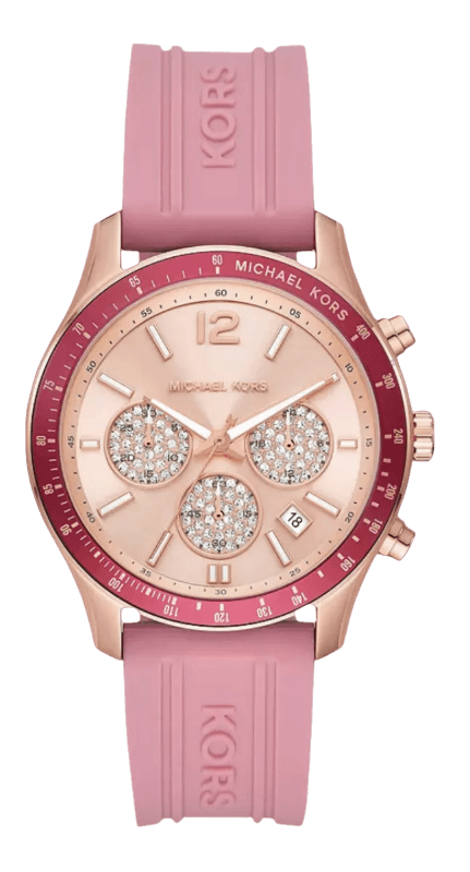 Buy Shop Michael Kors Berkley Quartz Rose Gold Dial Pink Rubber Strap Watch for Women - MKO1039 USA Online