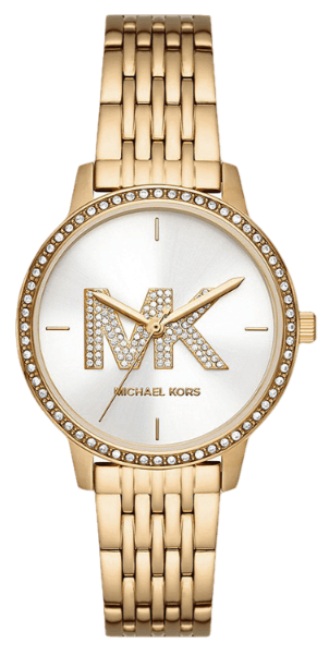 Buy Shop Michael Kors Three Hand Silver Dial Gold Steel Strap Watch for Women - MK1051 USA Online