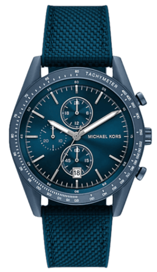 Buy Shop Michael Kors Accelerator Chronograph Blue Dial Blue Nylon Strap Watch for Men - MK9142 USA Online