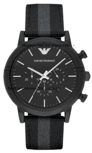 Buy Shop Emporio Armani Luigi Chronograph Quartz Black Dial Two Tone Nylon Strap Watch For Men - AR1948 USA Online