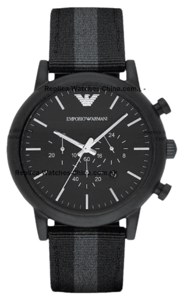 Buy Shop Emporio Armani Luigi Chronograph Quartz Black Dial Two Tone Nylon Strap Watch For Men - AR1948 USA Online