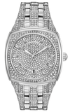 Bulova Phantom Swarovski Crystal Pave Silver Dial Silver Steel Strap Watch for Men - 98B296