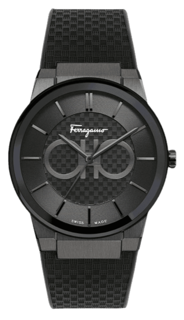 Buy Shop Salvatore Ferragamo Sapphire Black Dial Black Rubber Strap Watch for Men - SFHP00320 USA Online