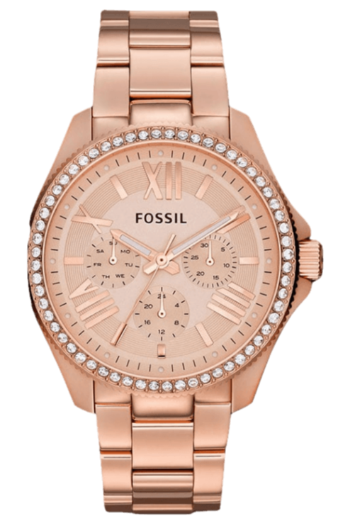 Buy Shop Fossil Cecile Rose Gold Dial Rose Gold Steel Strap Watch for Women - AM4483 USA Online