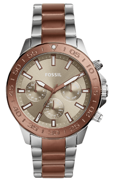 Buy Shop Fossil Bannon Multifunction Brown Dial Two Tone Steel Strap Watch for Men - BQ2502 USA Online