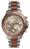 Buy Shop Fossil Bannon Multifunction Brown Dial Two Tone Steel Strap Watch for Men - BQ2502 USA Online