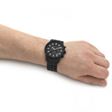 Buy Shop Michael Kors Hutton Chronograph Black Dial Black Steel Strap Watch For Men - MK9089 USA Online