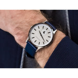 Emporio Armani Renato White DIal Blue Leather Strap Watch For Men - AR11119