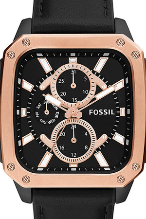 Buy Shop Fossil Multifunction Black Dial Black Leather Strap Watch for Men - BQ2654 USA Online