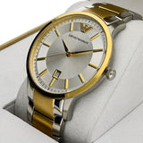 Buy Shop Emporio Armani Renato Silver Dial Two Tone Steel Strap Watch For Men - AR2449 USA Online