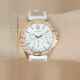 Buy Shop Guess Swirl Quartz Silver Dial White Rubber Strap Watch For Women - W1096l2 USA Online