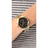 Buy Shop Michael Kors Blair Quartz Black Dial Gold Steel Strap Watch For Women - MK6497 USA Online