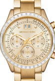 Buy Shop Michael Kors Brinkley Diamonds Gold Dial Gold Steel Strap Watch for Women - MK6187 USA Online