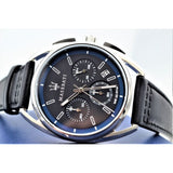 Maserati Trimarano Chronograph Black Dial Black Leather Strap Watch For Men - R8871632001