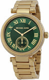 Buy Shop Michael Kors Skylar Green Dial Gold Steel Strap Watch for Women - MK6065 USA Online