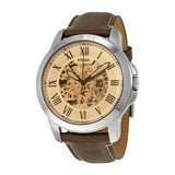 Buy Shop Fossil Grant Chronograph Cream Dial Brown Leather Strap Watch for Men - ME3122 USA Online