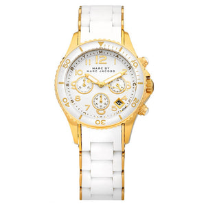 Buy Shop Marc Jacobs Rock Chronograph White Dial White Silicone Strap Watch for Women - MBM2546 USA Online