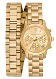 Buy Shop Michael Kors Runway Chronograph Analog Gold Dial Gold Steel Strap Watch for Women - MK7452 USA Online