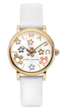 Marc Jacobs Roxy White Dial White Leather Strap Watch for Women - MJ1607