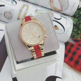 Buy Shop Michael Kors Ritz Chronograph Gold Dial Two Tone Steel Strap Watch For Women - MK6517 USA Online