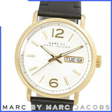 Buy Shop Marc Jacobs Fergus White Dial Black Leather Strap Watch for Men - MBM5081 USA Online
