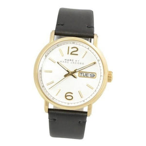 Buy Shop Marc Jacobs Fergus White Dial Black Leather Strap Watch for Men - MBM5081 USA Online