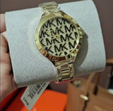 Buy Shop Michael Kors Slim Runway Crystals Gold Dial Gold Steel Strap Watch for Women - MK4659 USA Online